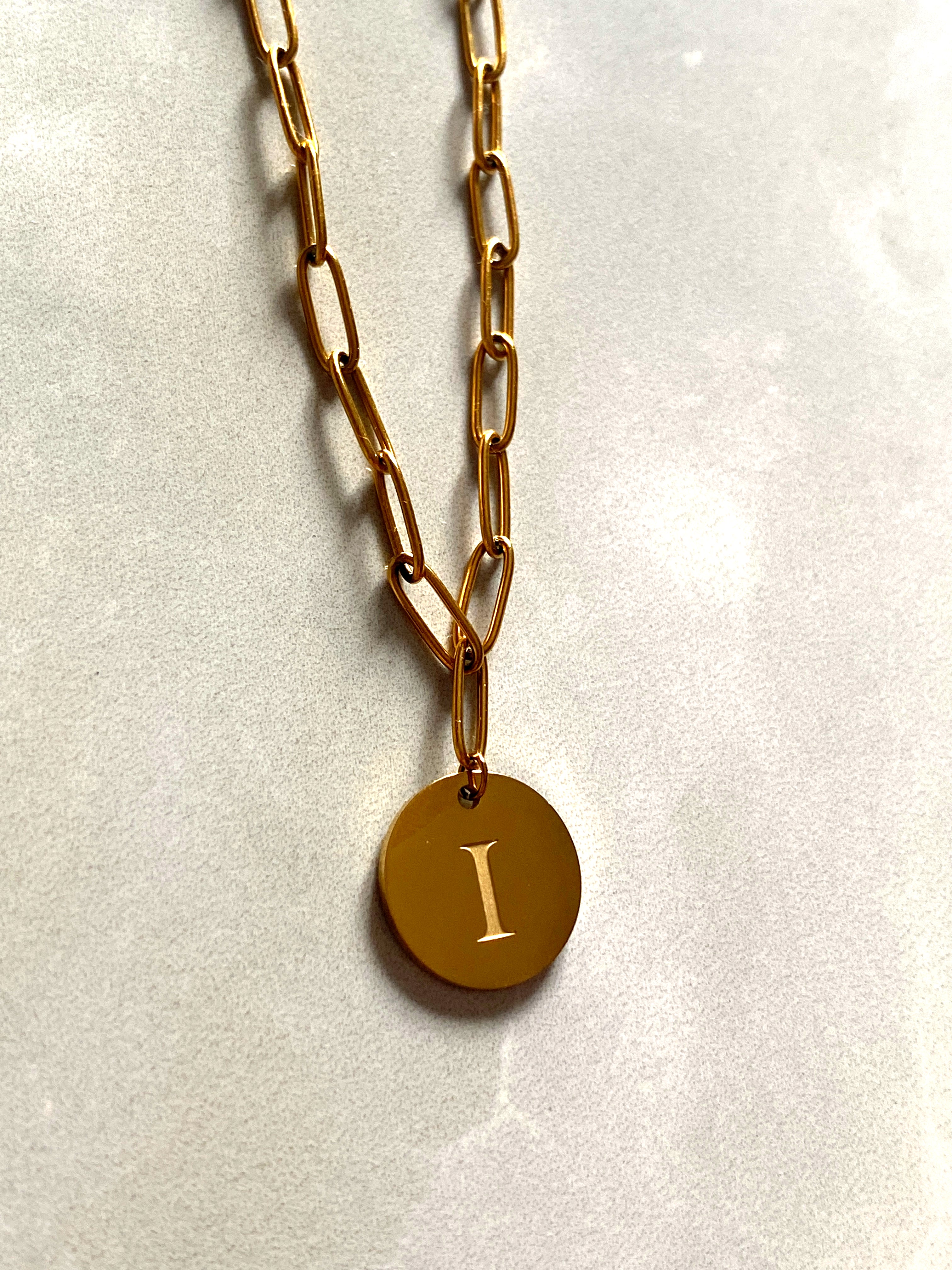 I Roman Numeral Disc Necklace