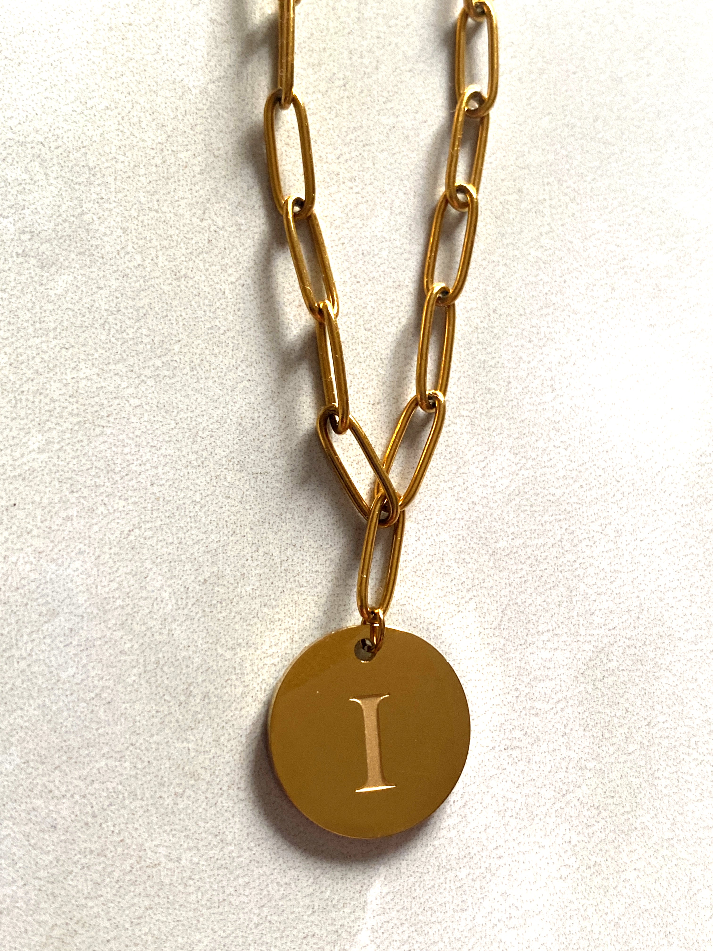 I Roman Numeral Disc Necklace