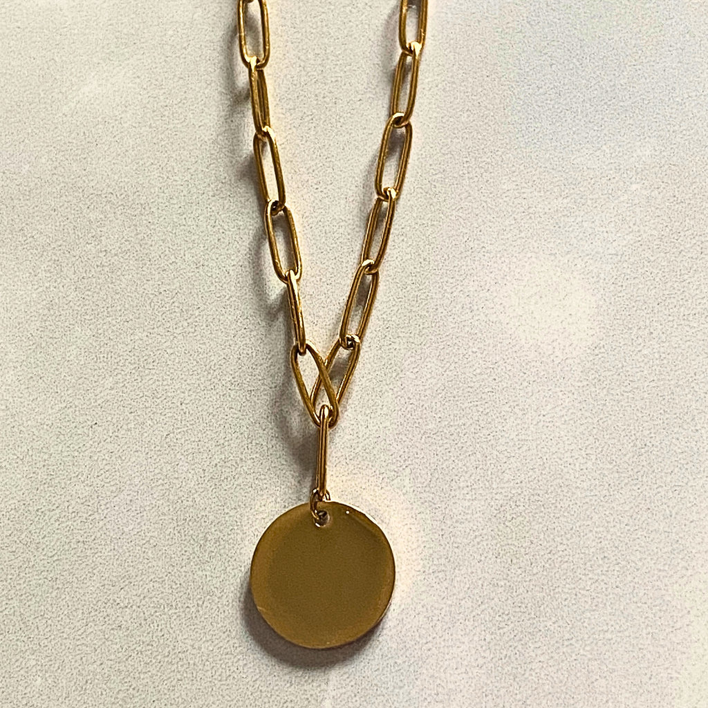 I Roman Numeral Disc Necklace