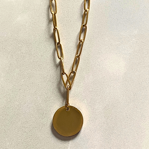 I Roman Numeral Disc Necklace
